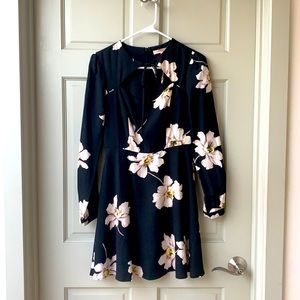 Floral black and pink dress